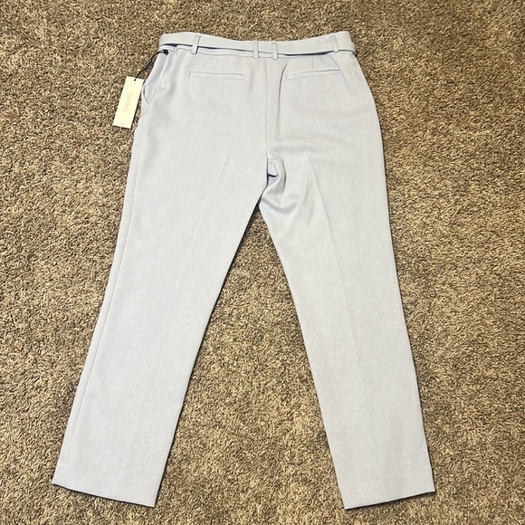 NWT Calvin Klein, size 10, Light Blue pants with belt and back pockets. - Picture 2 of 8